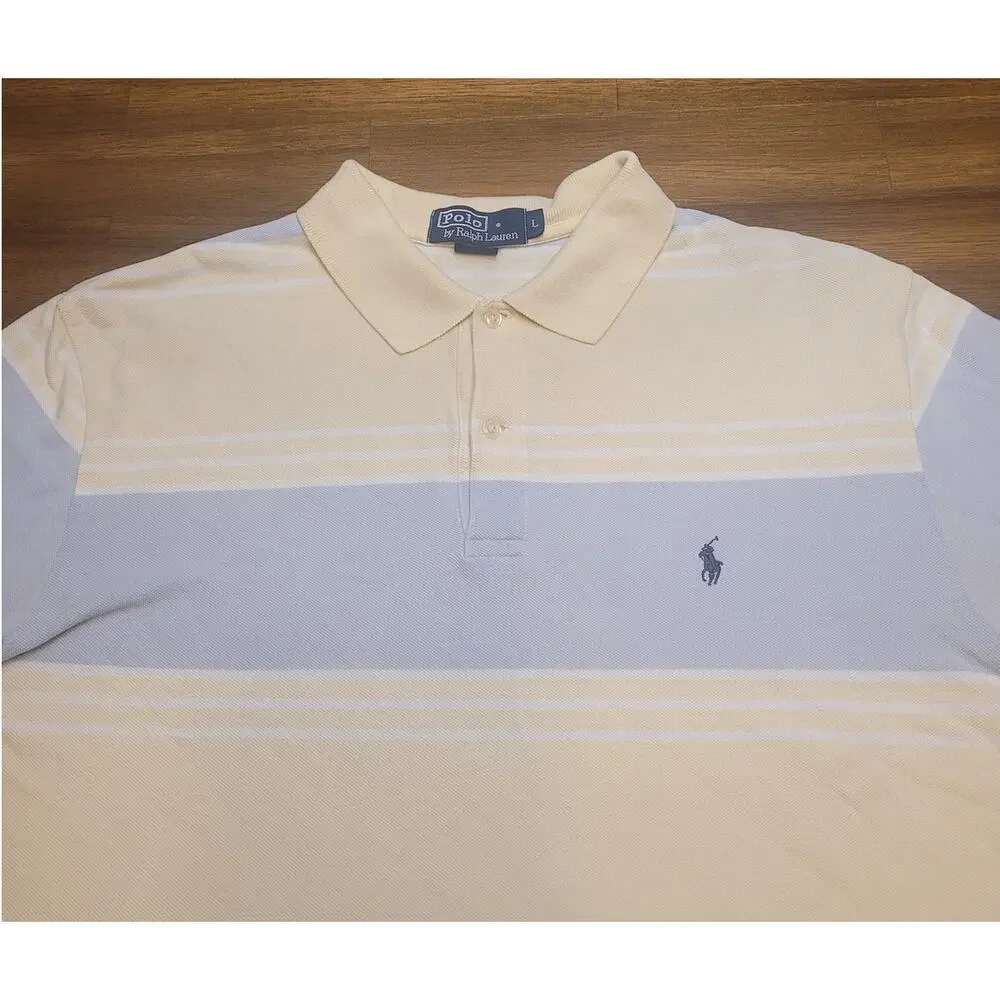 VTG Ralph Lauren Polo Rugby Shirt Men’s L 90s Preppy Color Block Striped